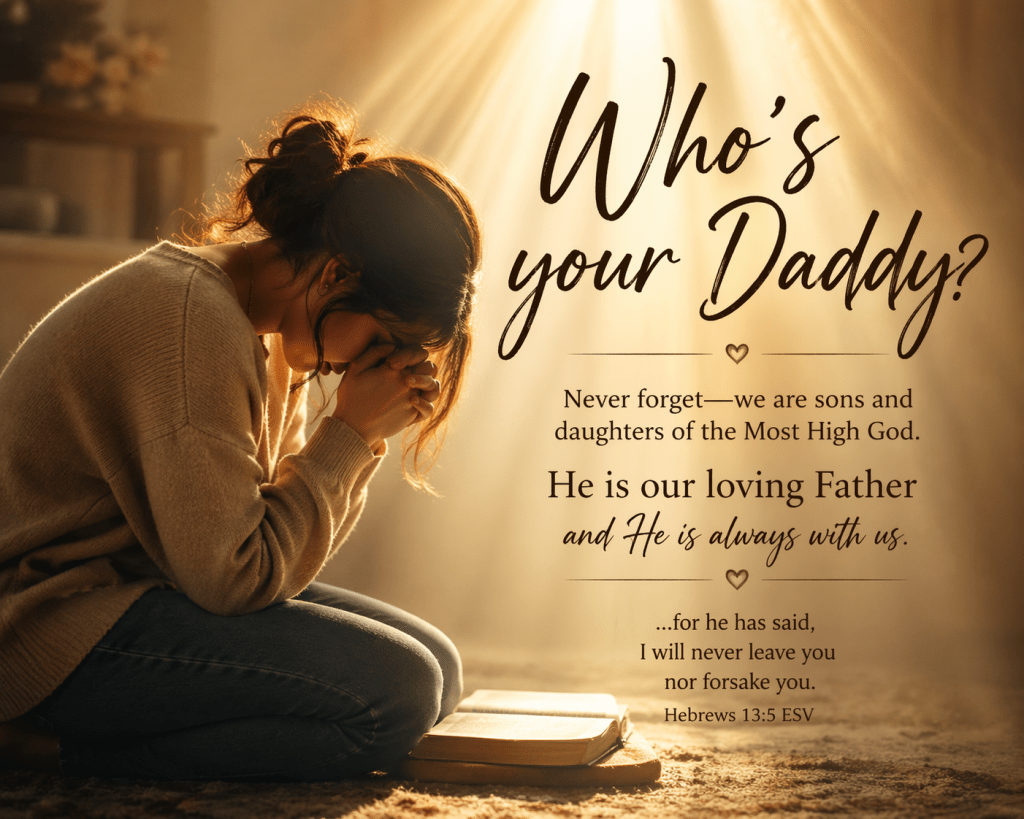 Woman kneeling in prayer under God’s light, symbolizing peace and comfort during conflict through a Heavenly Father’s love